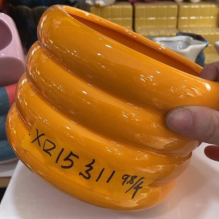 陶盆有孔 瑕疵针孔漏釉介意勿拍外高 11外口15