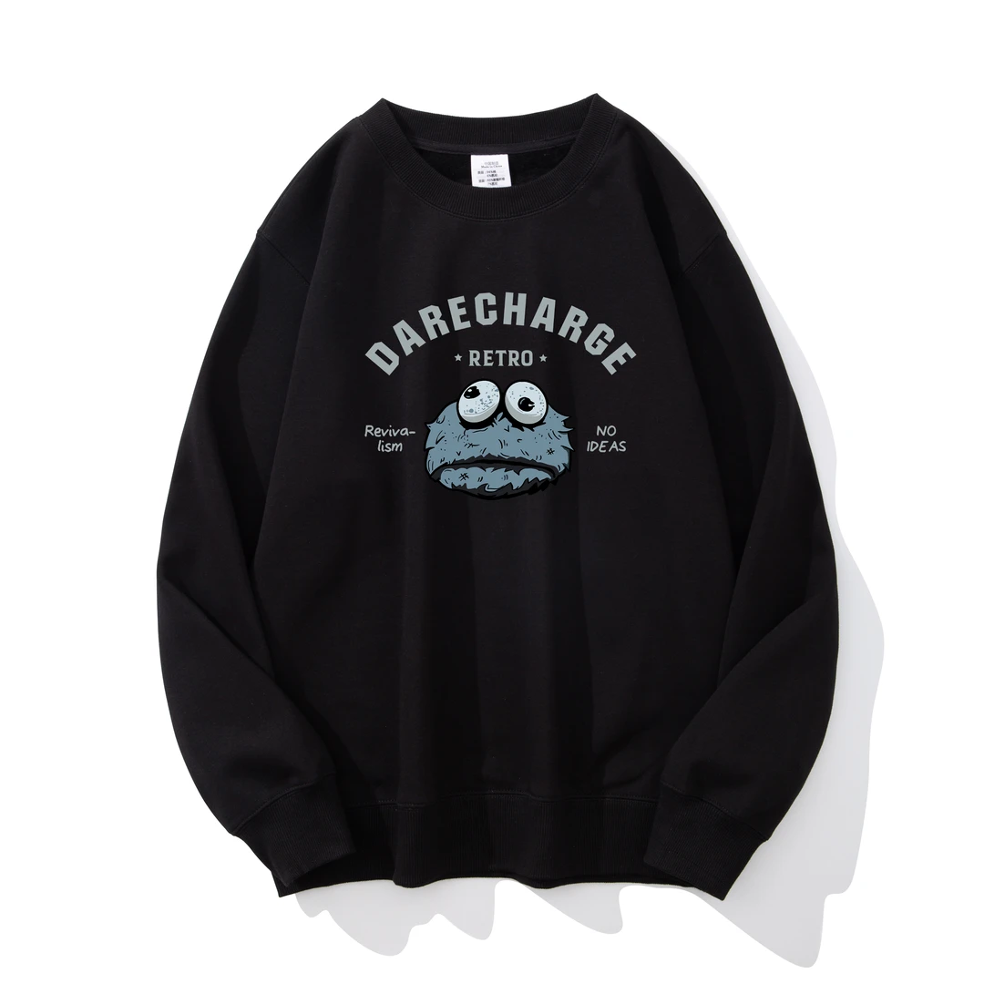 芝麻街圆领卫衣男春秋长袖无帽上衣服新款宽松薄款外套大男孩