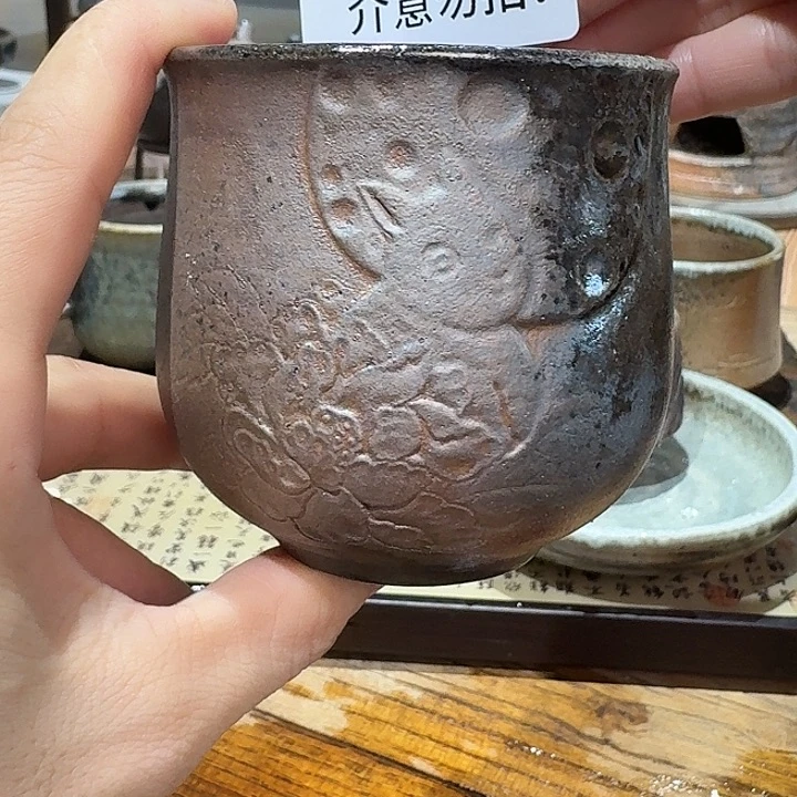 坭兴陶柴烧全手工原矿泥料杯