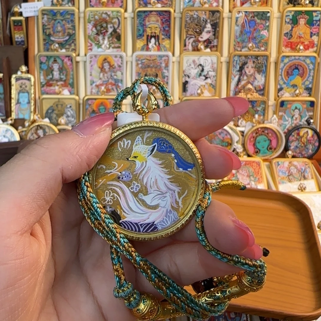 ღ****吊坠古祥手绘唐卡