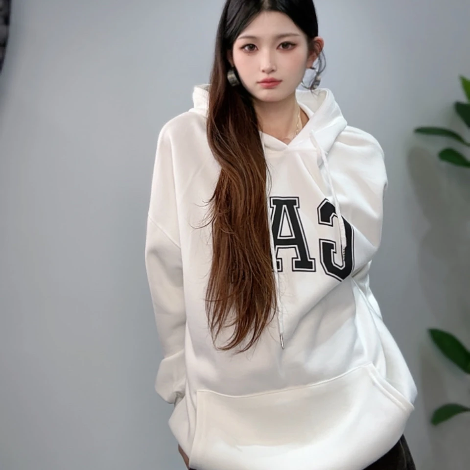 套头连帽保暖长袖不缩水秋冬卫衣上衣白色休闲韩版