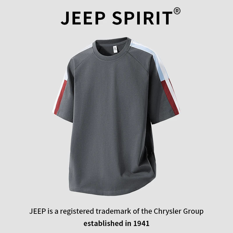JEEPSPIRIT吉普短袖男款T恤夏季休闲宽松潮流简约时尚百搭体恤衫