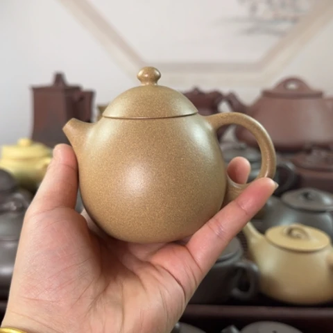 紫砂壶墨绿泥料200cc