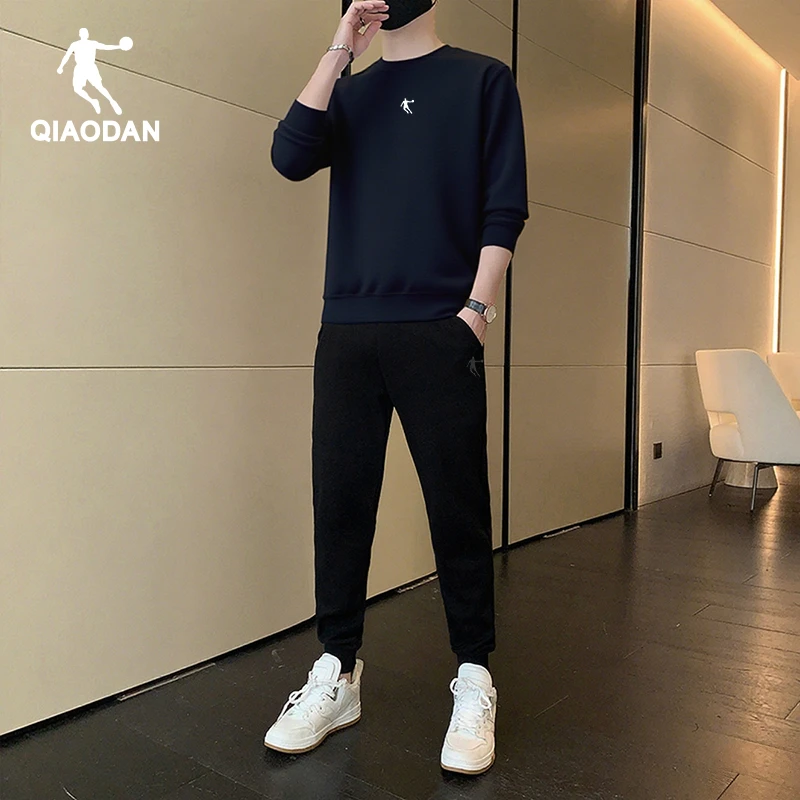 乔丹运动服套装男装秋季新款时尚休闲宽松大码圆领卫衣束脚卫裤男