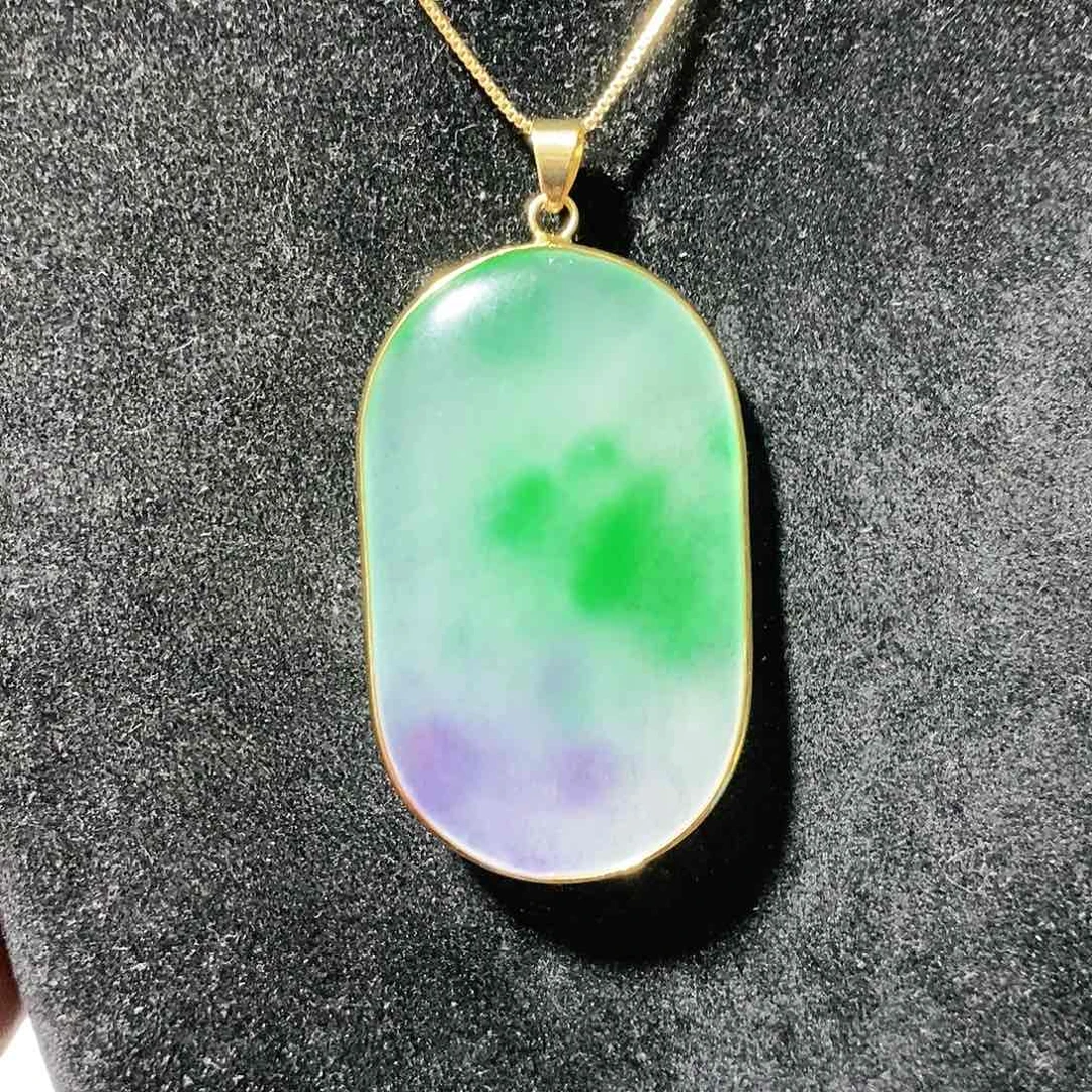 翡翠颈饰14K金镶嵌吊坠