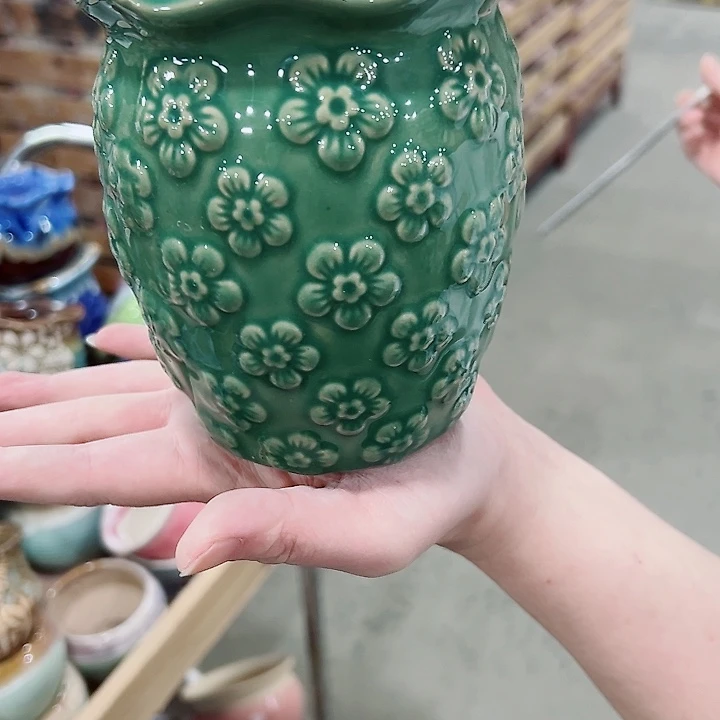 有孔.凑满10元发货多肉陶瓷花盆！