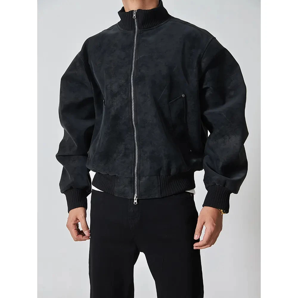 春季美拉德立领复古夹克cleanfit宽松百搭美式外套