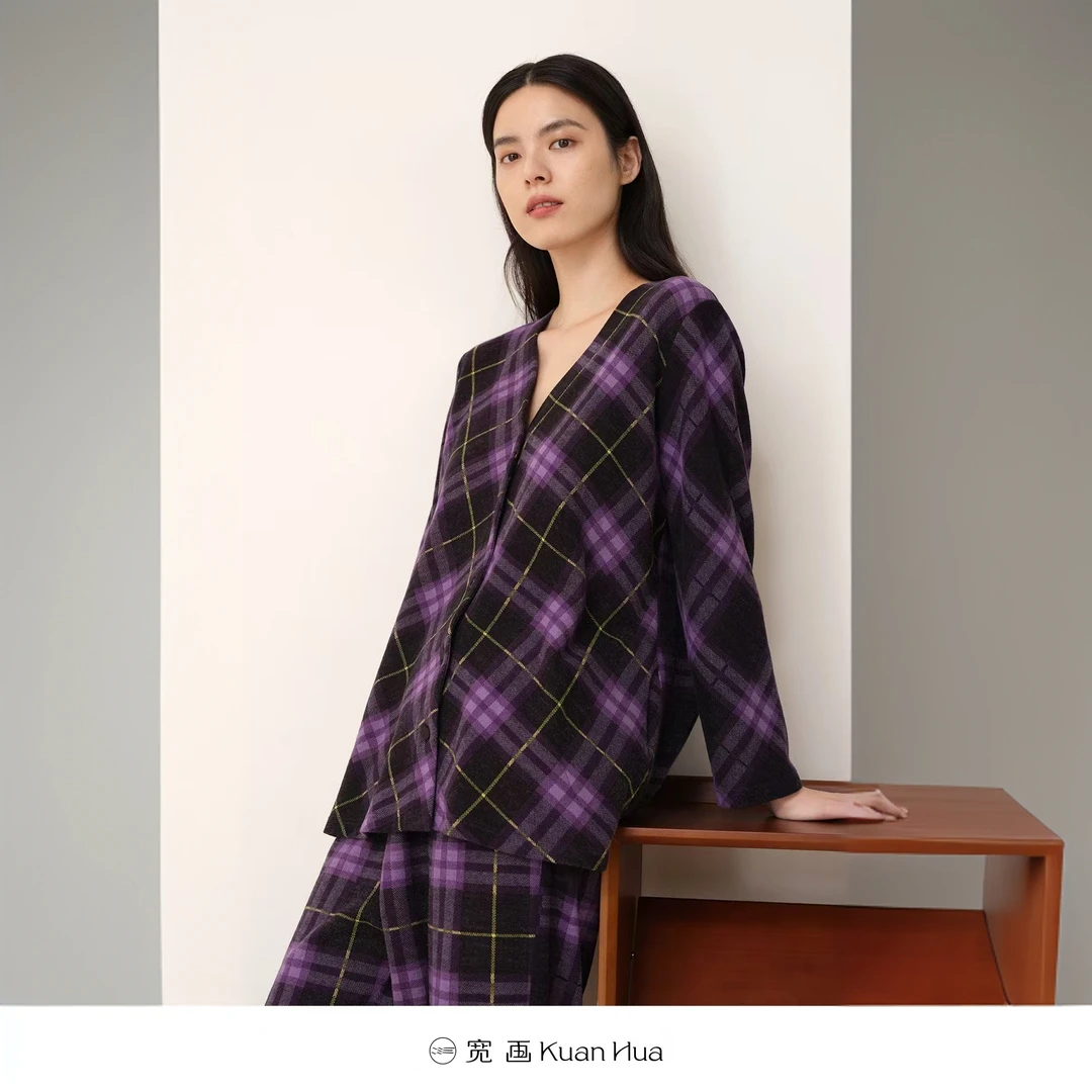 宽画经典格纹系列女士家居服96822