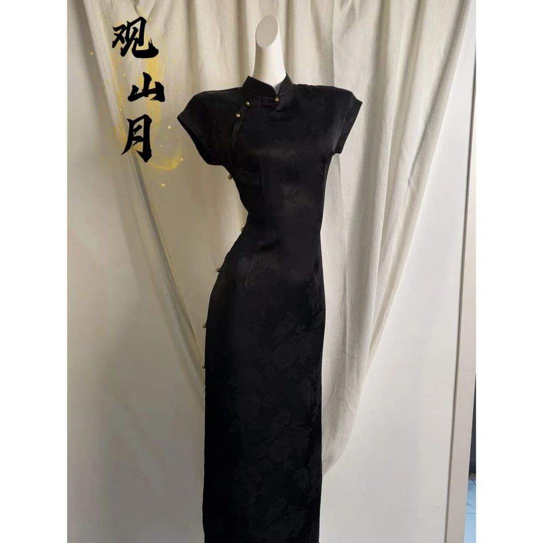 观山月【春晓】新款气质款高级旗袍裙 S-2XL