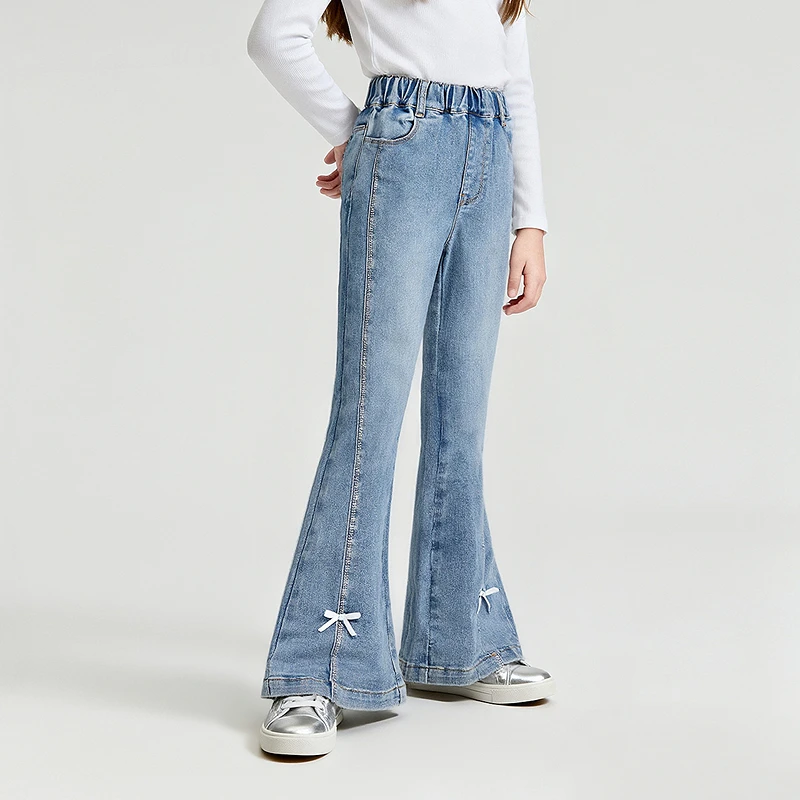 笛莎童装女童牛仔裤秋季新款中童女孩宝宝儿童喇叭裤-7N253A402