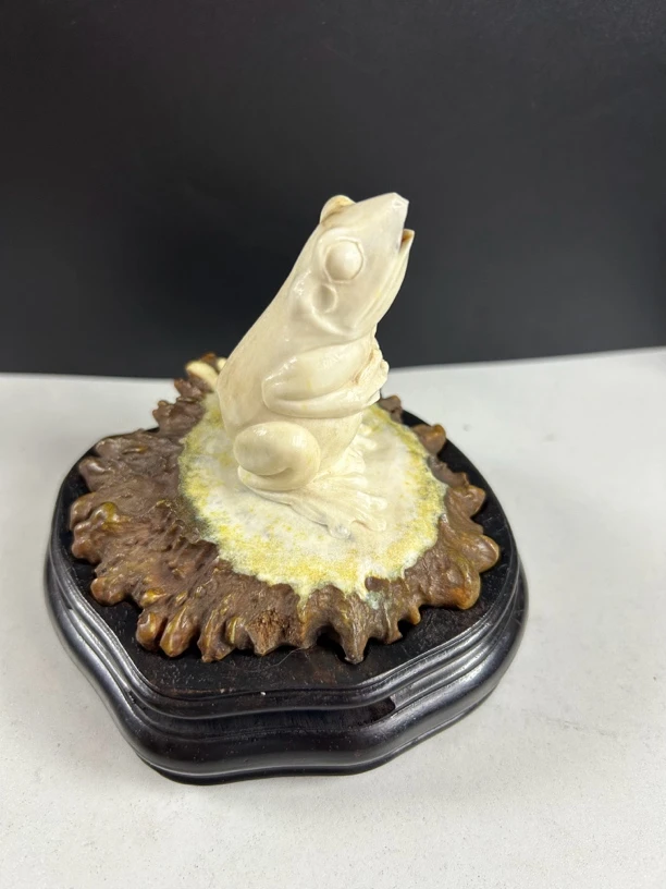 纯手工制作工艺品鹿角香炉青蛙
