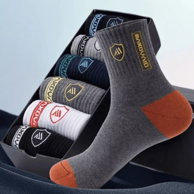 透气防臭秋冬季百搭双装运动袜吸汗男士袜子中筒休闲高档四季透气