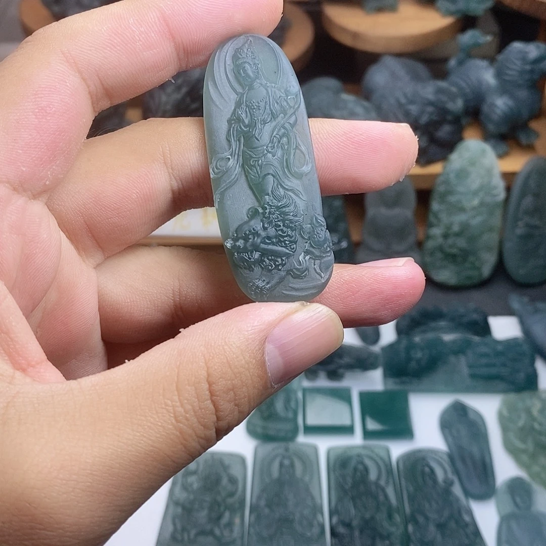 定制翡翠未镶嵌文殊