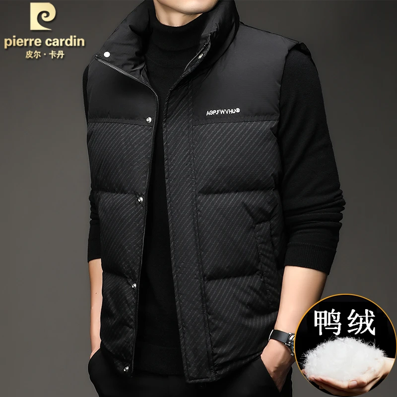 皮尔卡丹男士羽绒马甲休闲百搭新款户外运动保暖大牌潮流外套男装