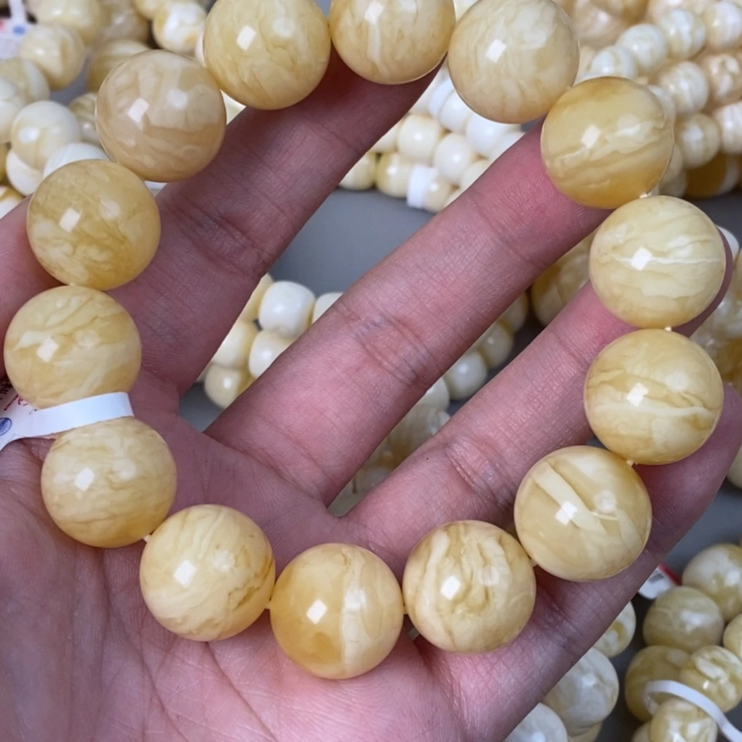 蜜蜡未镶嵌珠宝奇石16mm33.7g
