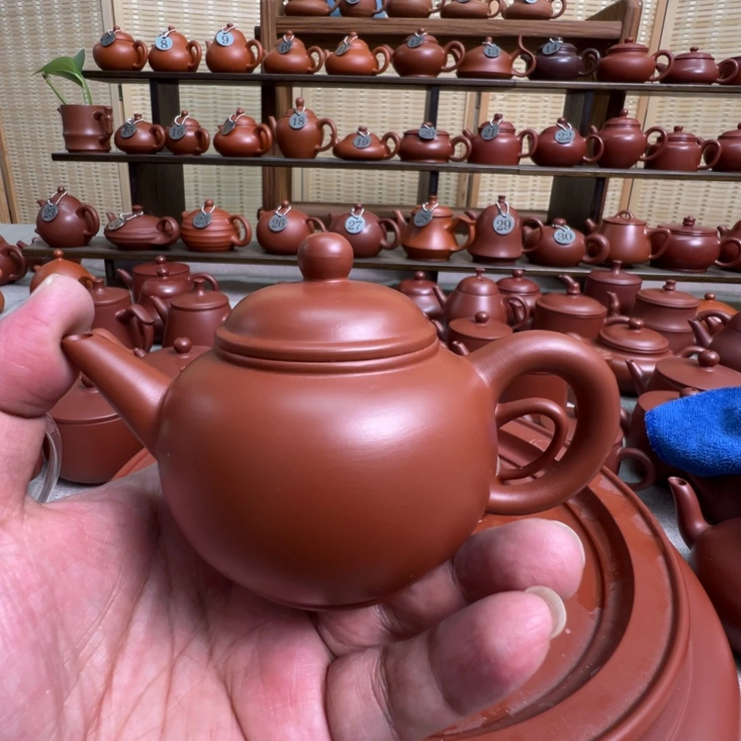 曼***兰茶壶紫砂潮州手拉朱泥壶，微瑕不退换