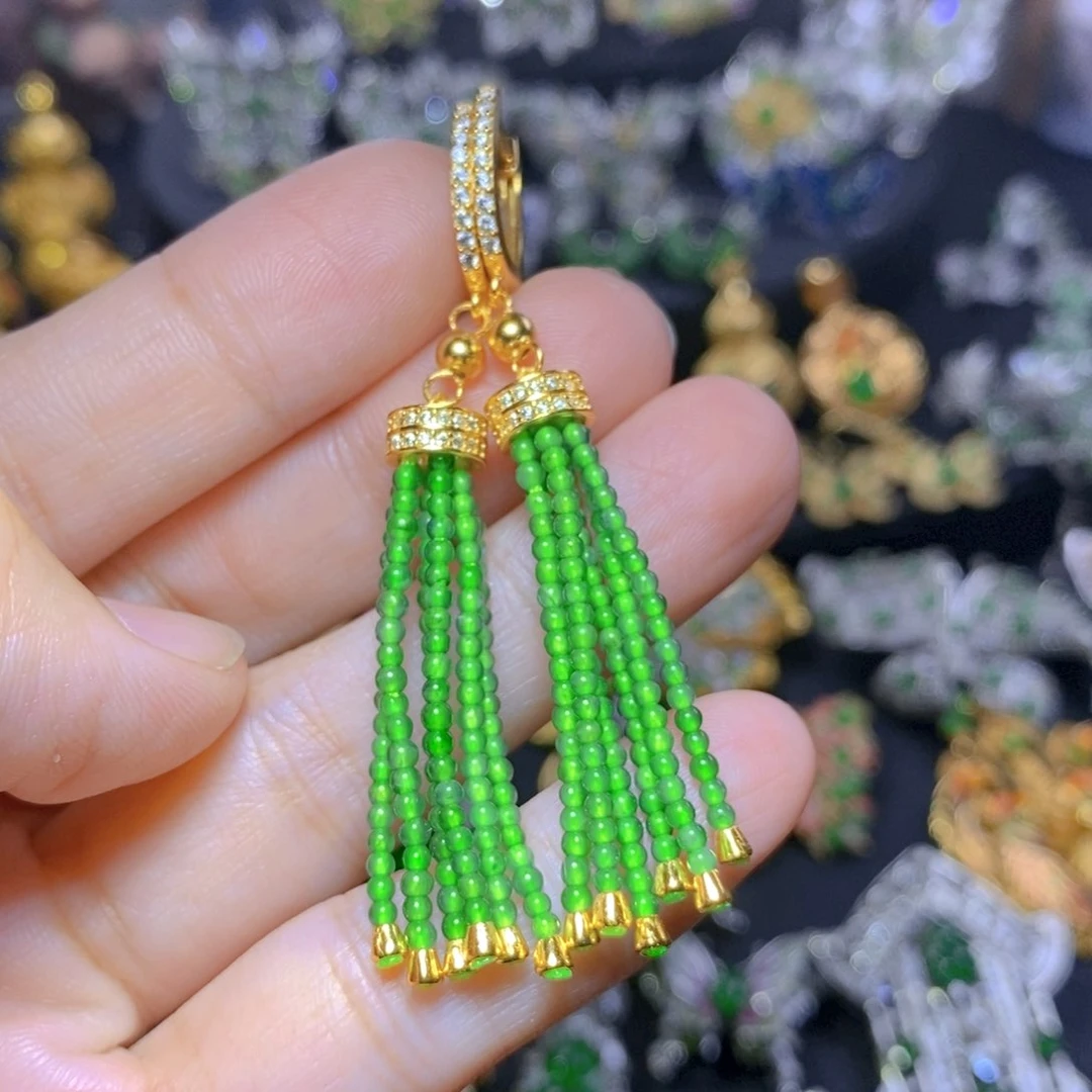 翡翠银S925镶嵌套链天然资源