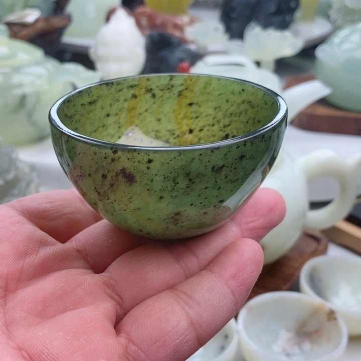 岫玉四大名玉杯70cc未镶嵌