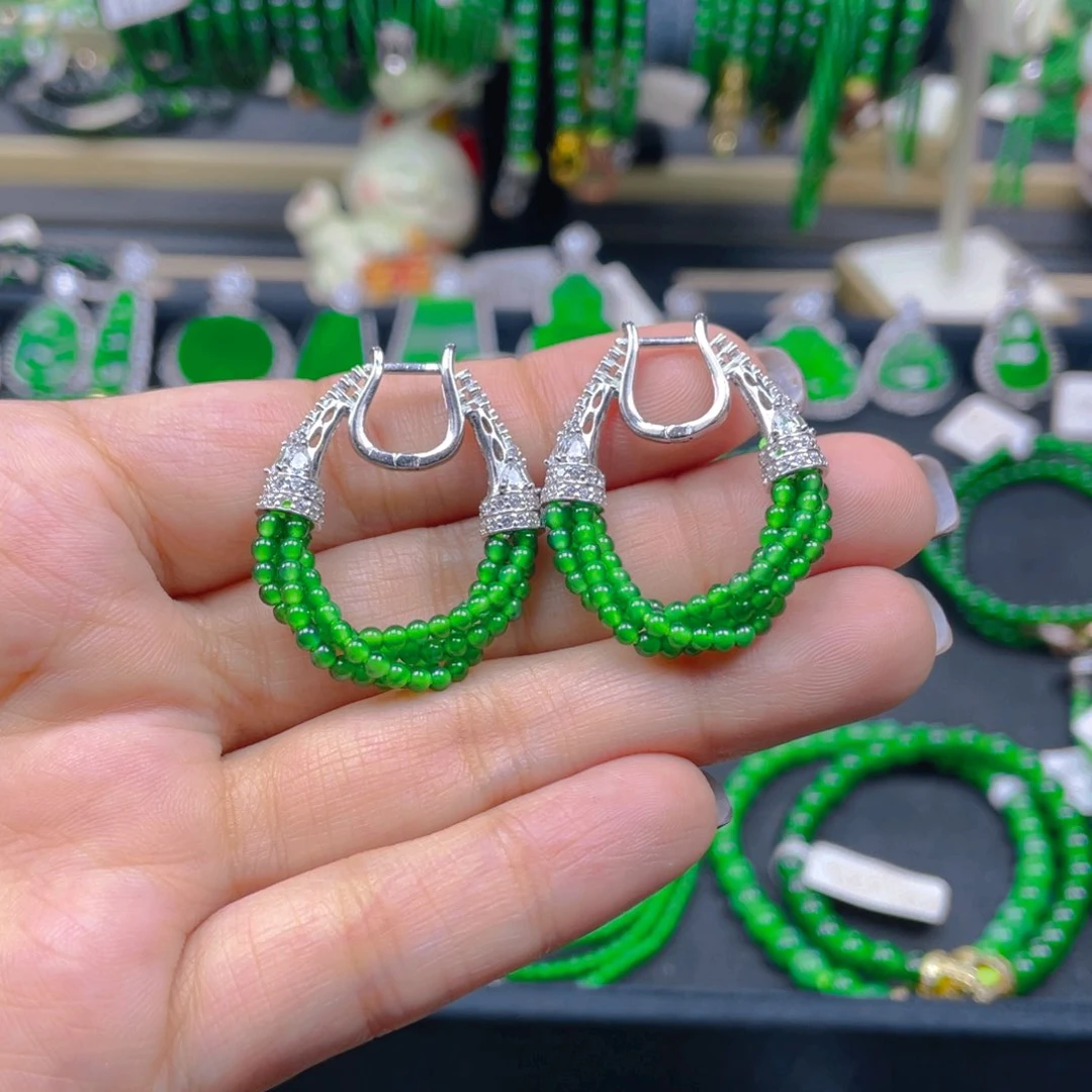 未镶嵌翡翠耳饰猪猪同款