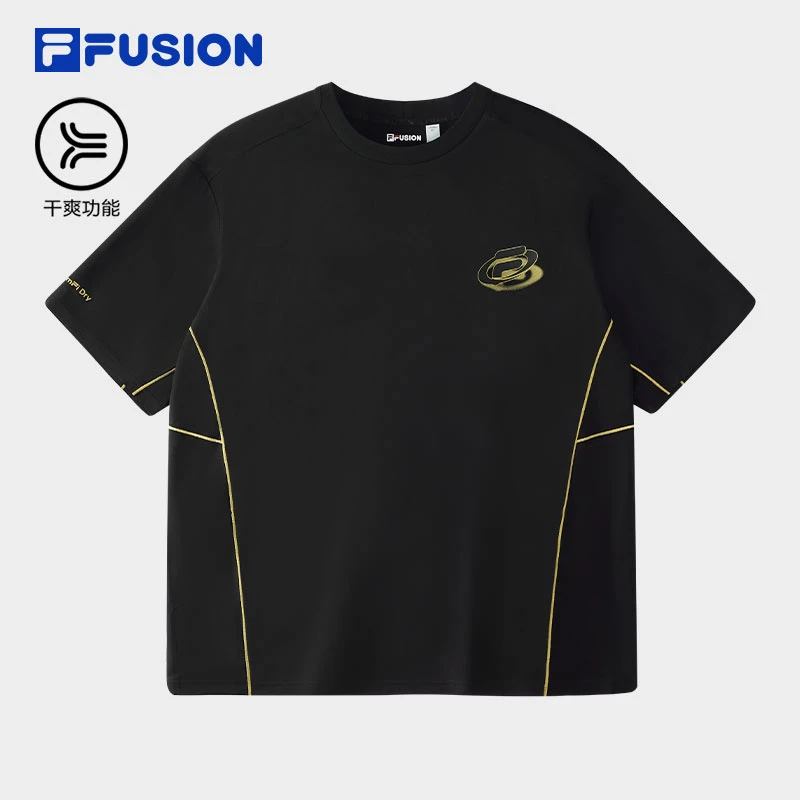 FILA FUSION斐乐吸湿速干宽松短袖T恤男简约百搭半袖T11M511102F