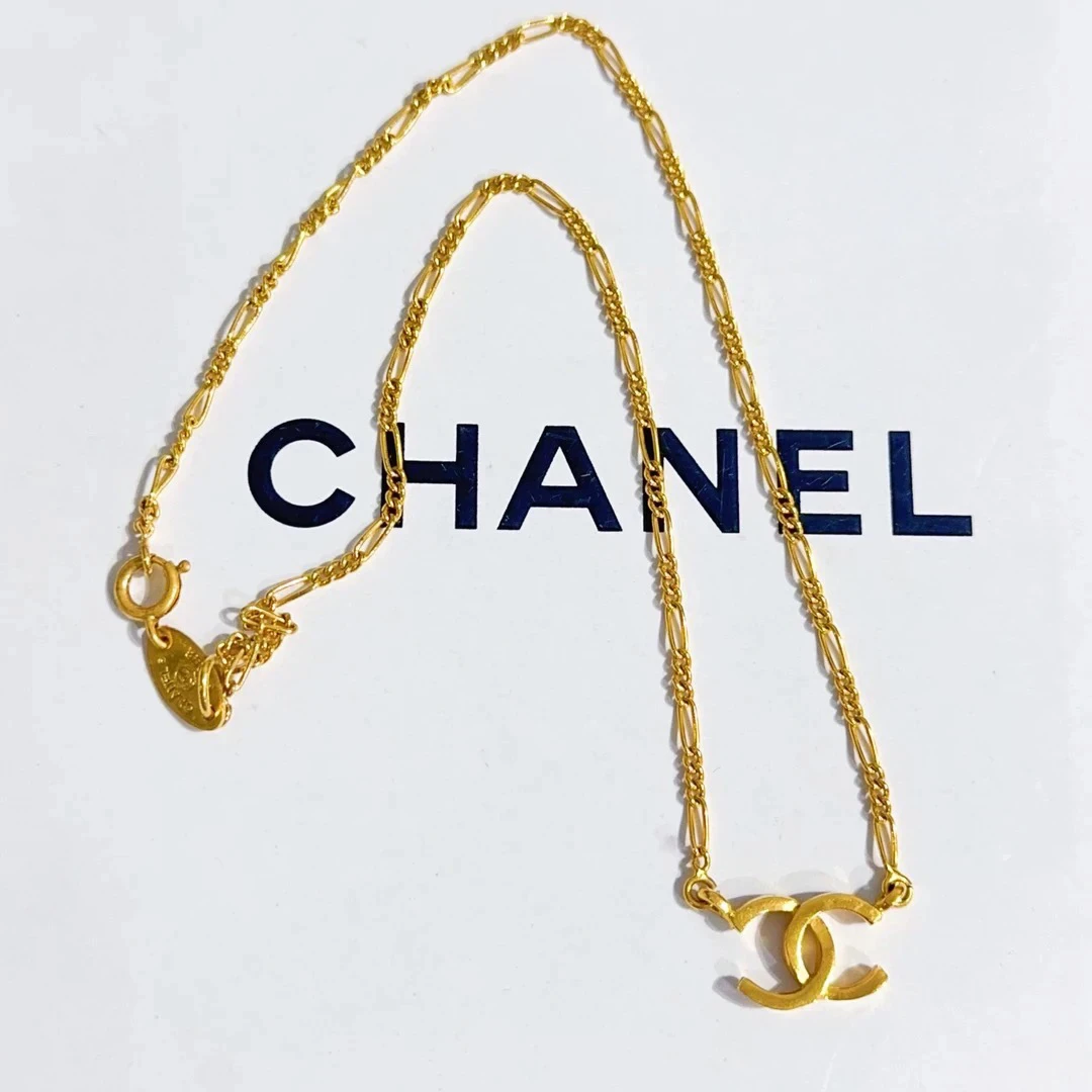 95新 Chanel/香奈儿 Chanel vintage香奈儿中古双c锁骨链