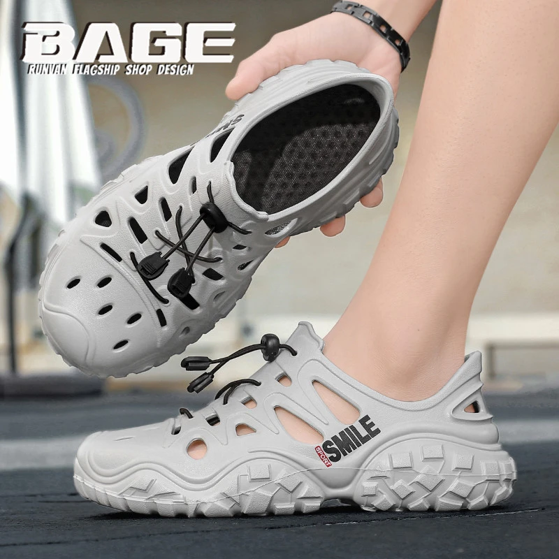 2025新款夏季椰子洞洞鞋男镂空沙滩凉鞋透气开车猪笼毒液涉水溯溪