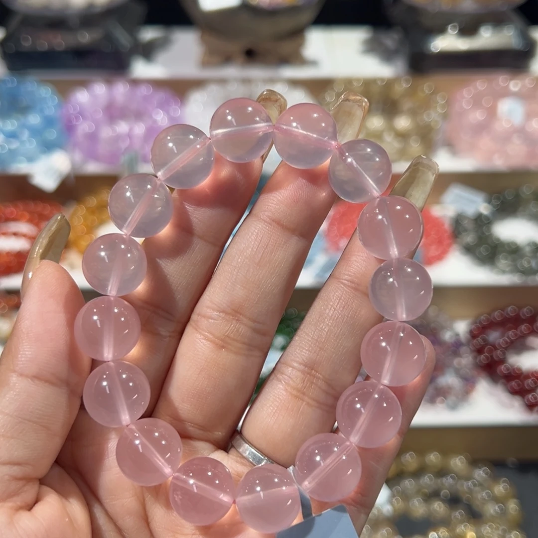 未镶嵌水晶手串六芒星光马粉13mm