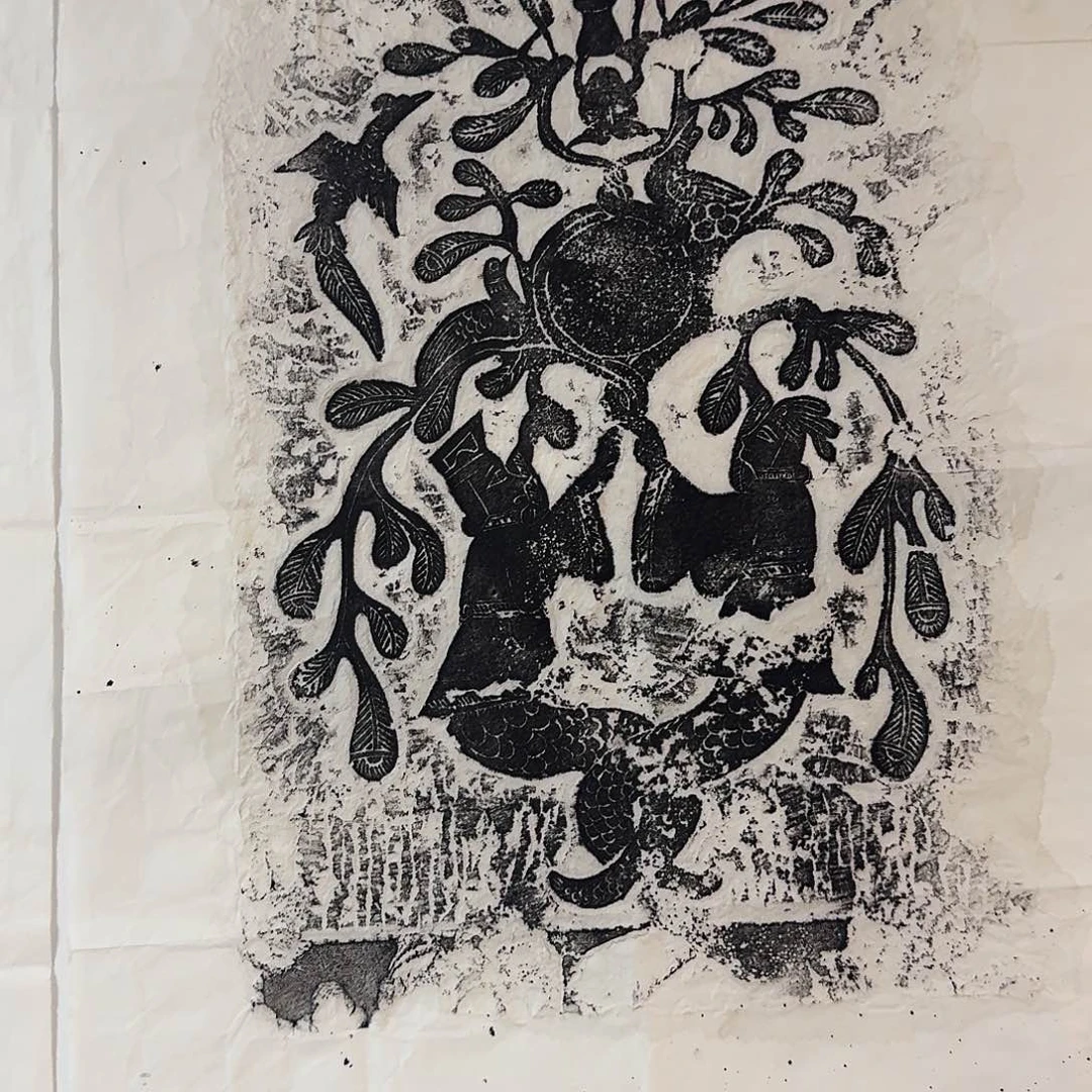 拓片用纸其他玉兔捣药图