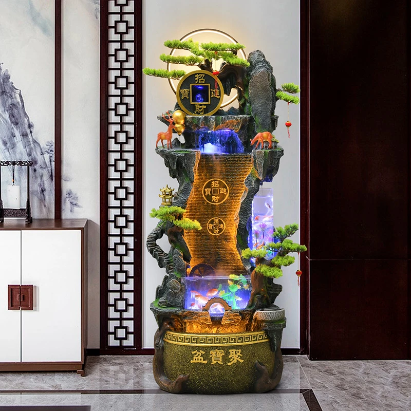 流水摆件循环水假山喷泉客厅鱼缸造景办公室落地装饰开业乔迁礼品