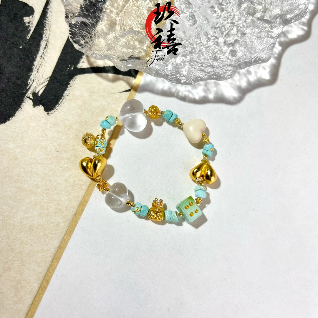 【二妹推荐】绿松配比单圈手串 0471 多样性发一