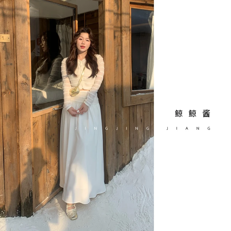 ZOZ鲸鲸酱【奶油千层】秋季新款设计感收腰气质时尚百搭休闲半身裙