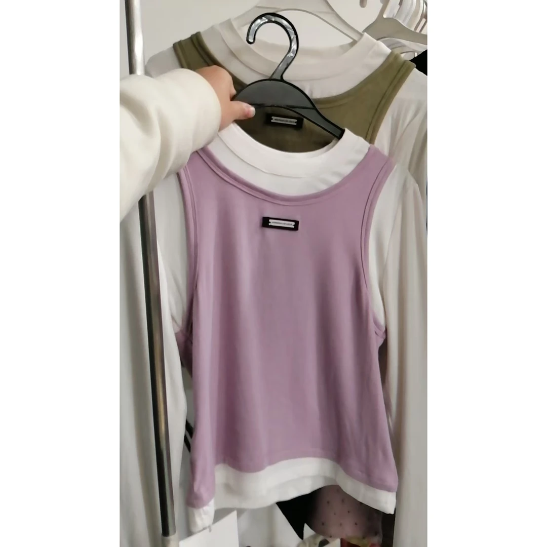 【慧姐】假两件拼接圆领T恤【13686】