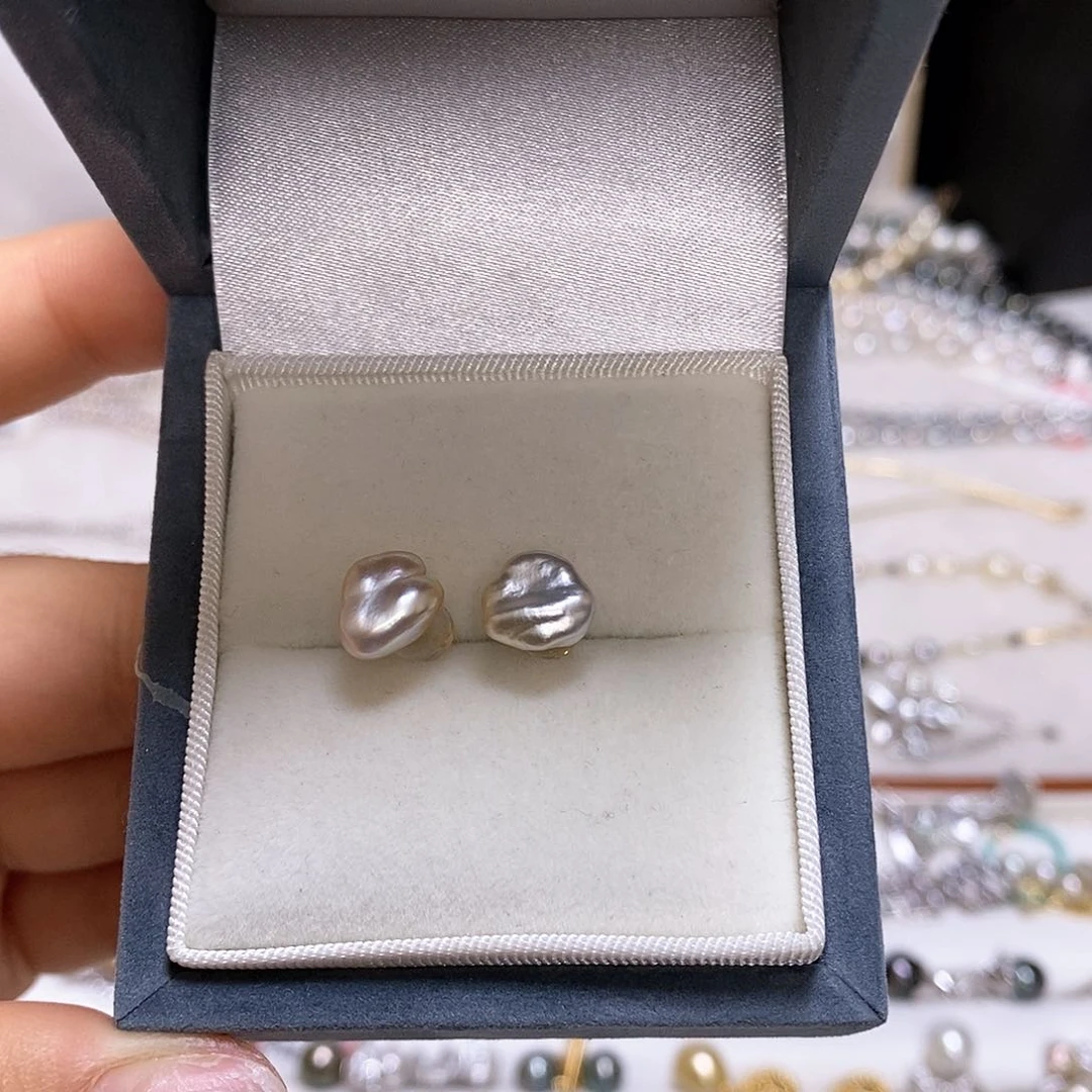 海水珍珠耳饰18K金镶嵌吃*吧