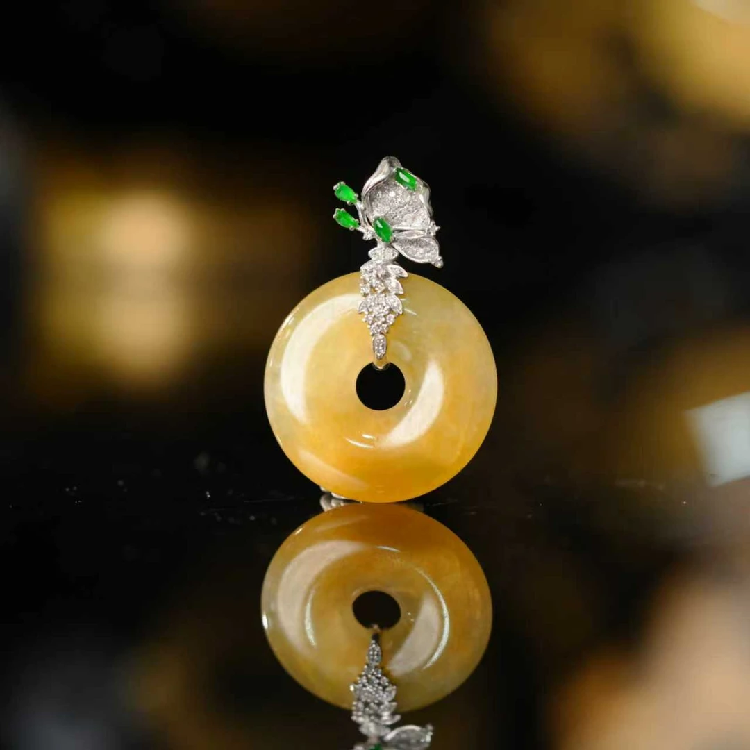 【初见珠宝】18k金翡翠吊坠11-1C398X591【多样性发一件】