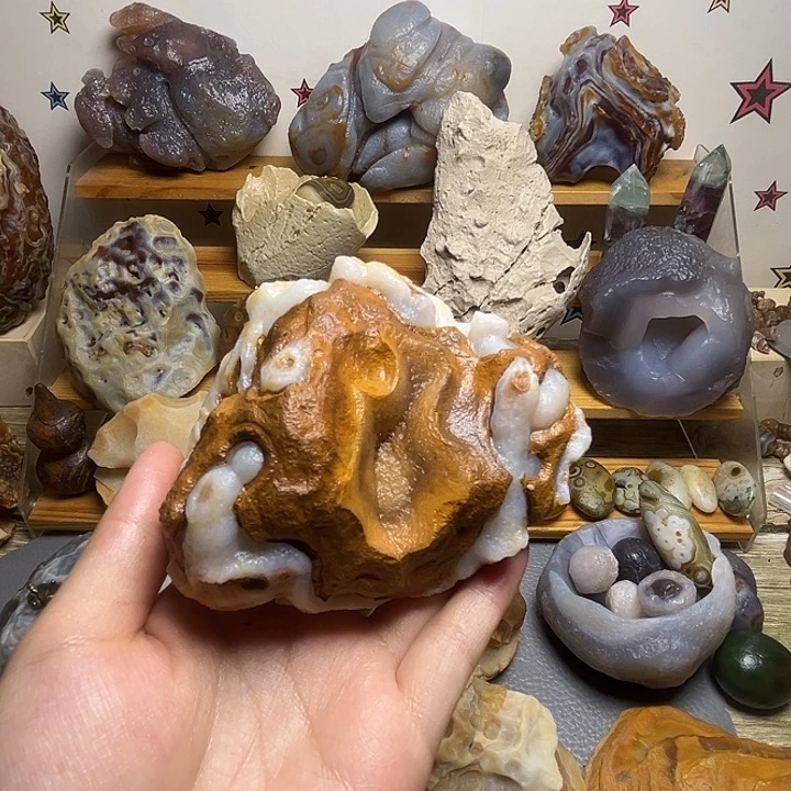 有机玻璃阿拉善奇石摆件