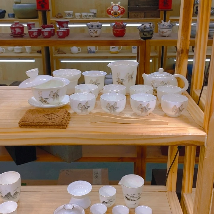 【不止】羊脂玉瓷茶具套装