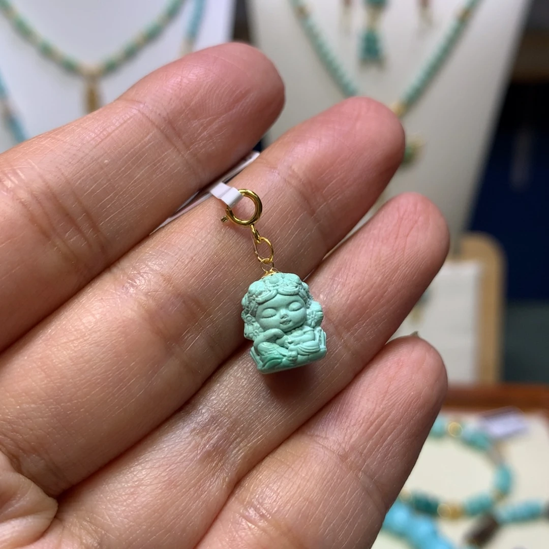绿松石18K金镶嵌滴流