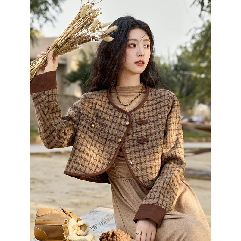 【年中大促】新品法式复古格子小香风套装秋冬高级感气质春秋小个子
