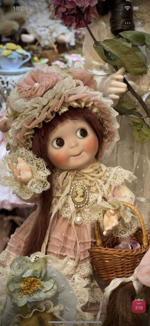 国外艺术家手工制作1983年古董小斜眼娃娃bjd娃娃陶瓷娃娃米孤品