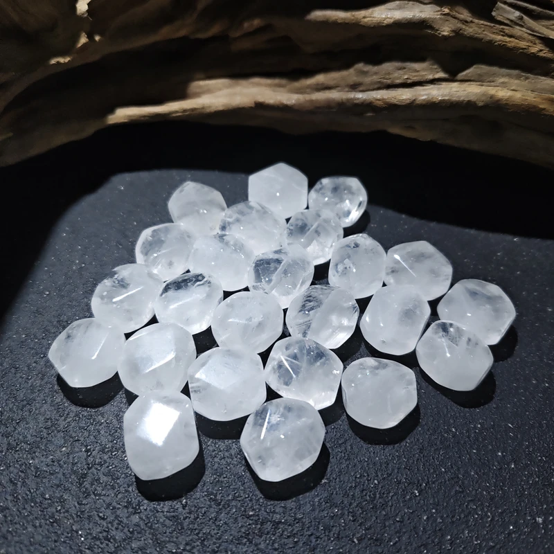 【黑胖珠宝】H1493 天然水晶棱切单珠多样性发其一