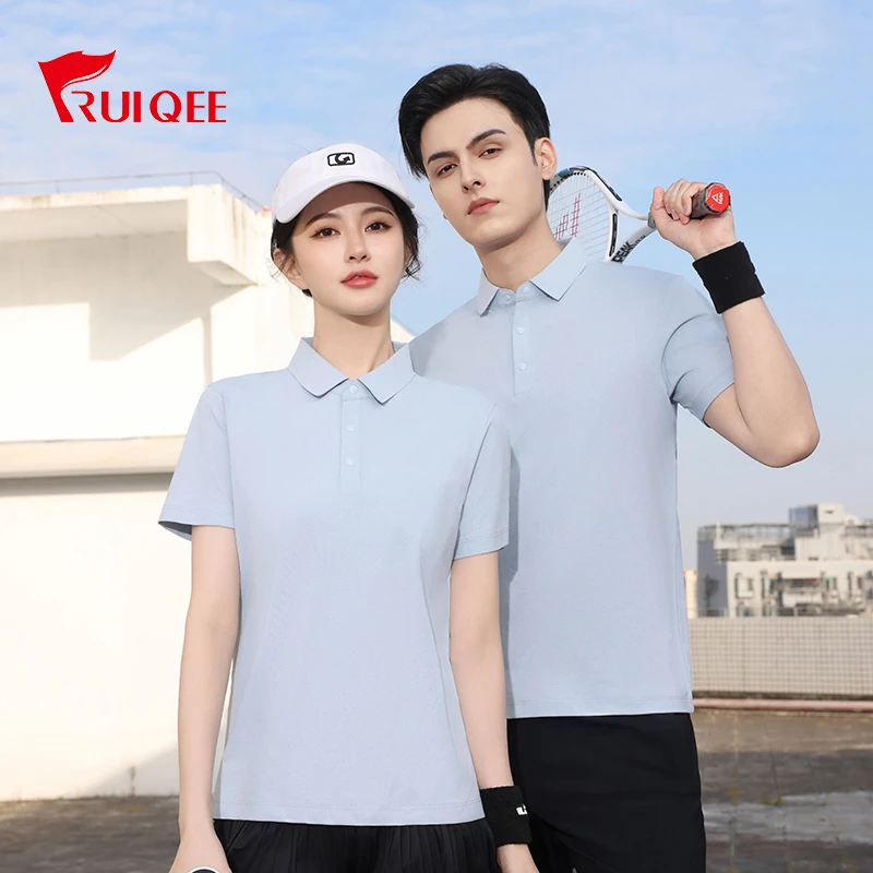 锐之旗孔点索罗娜弹力纯色翻领短袖T恤t恤商务休闲风通勤百搭T11