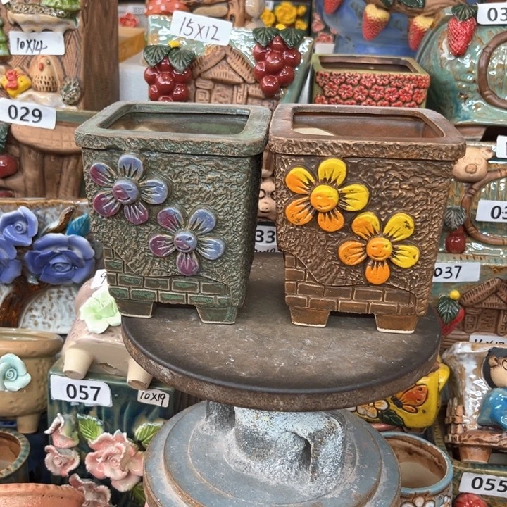 紫砂花盆粗陶材质多肉花盆