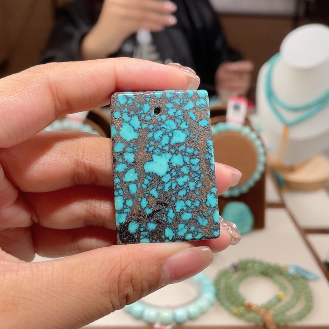 绿松石未镶嵌网花牌子