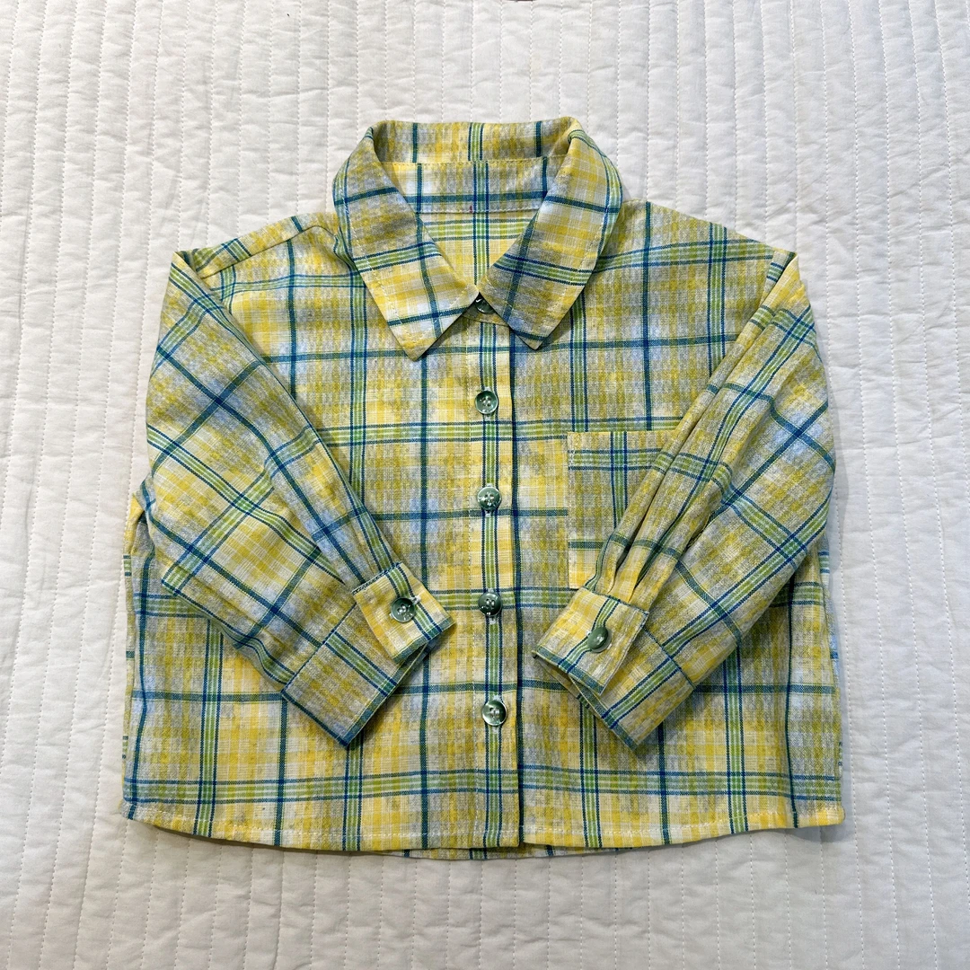 【格子衬衫 小乐妈咪】宝宝衬衣春季男女童外套装儿童打底衫B21