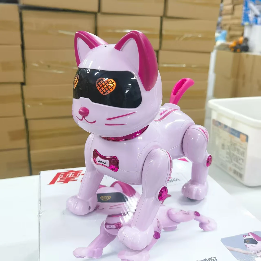 【火】新款电动牵绳电子机器猫玩具（自备电池）电商包装