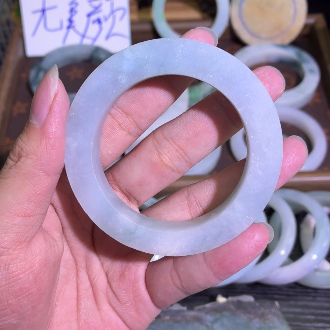 定制翡翠未镶嵌翡翠A货毛胚手镯定制