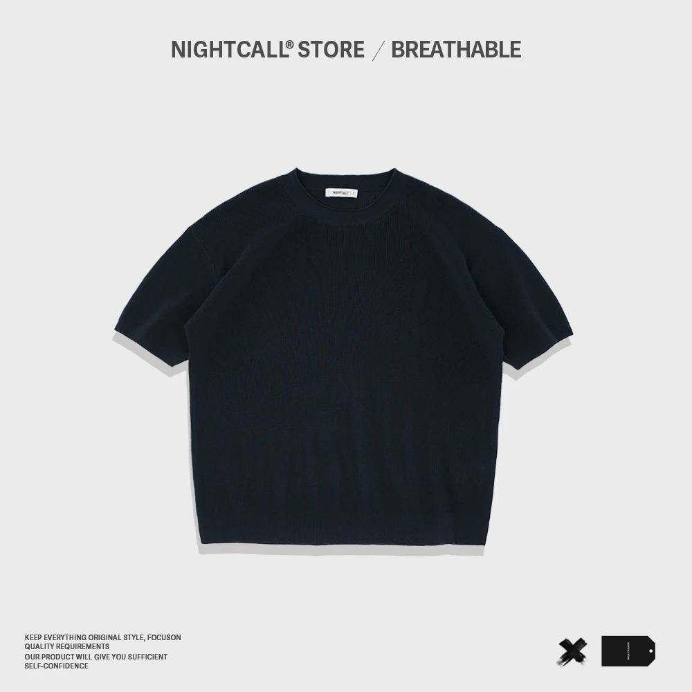 NIGHTCALL / Breathable 毛织圆领宽松休闲舒适透气T恤