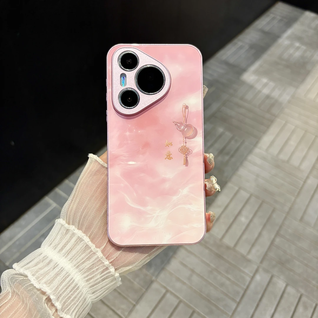 苹果/华为/oppo/vivo/小米如意福禄适用pura70肤感玻璃防摔手机壳