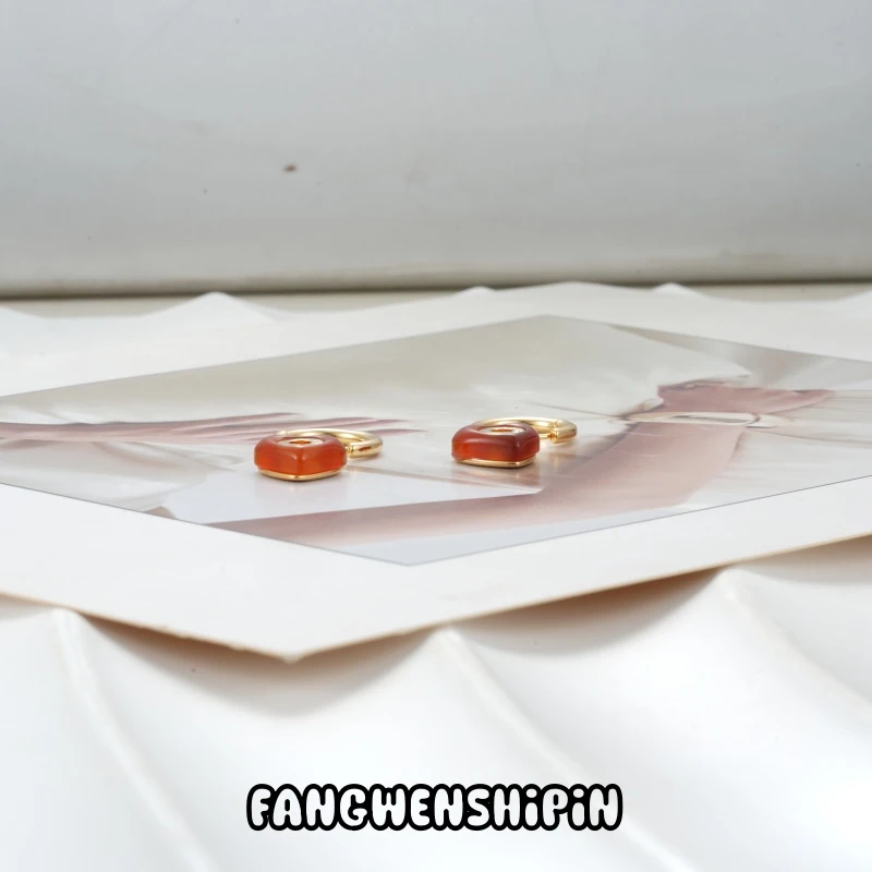 铜合金树脂耳饰 【镀K金】【925银针】耳环3922