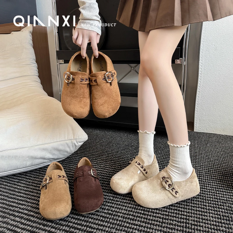 勃肯鞋女时尚2025年秋季新款一脚蹬懒人鞋内增高勃肯单鞋豆豆鞋子